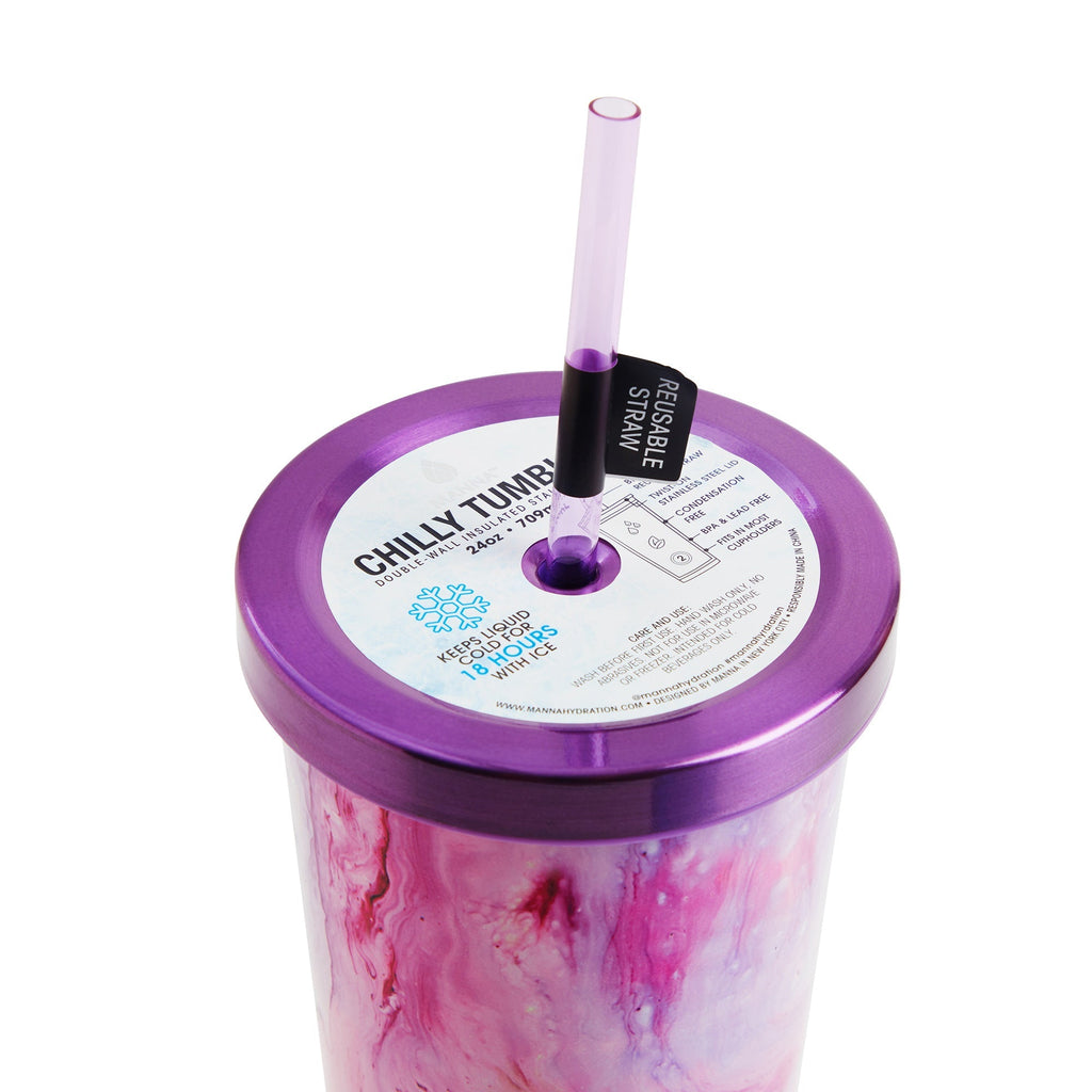 24 oz Marble Chilly Tumbler